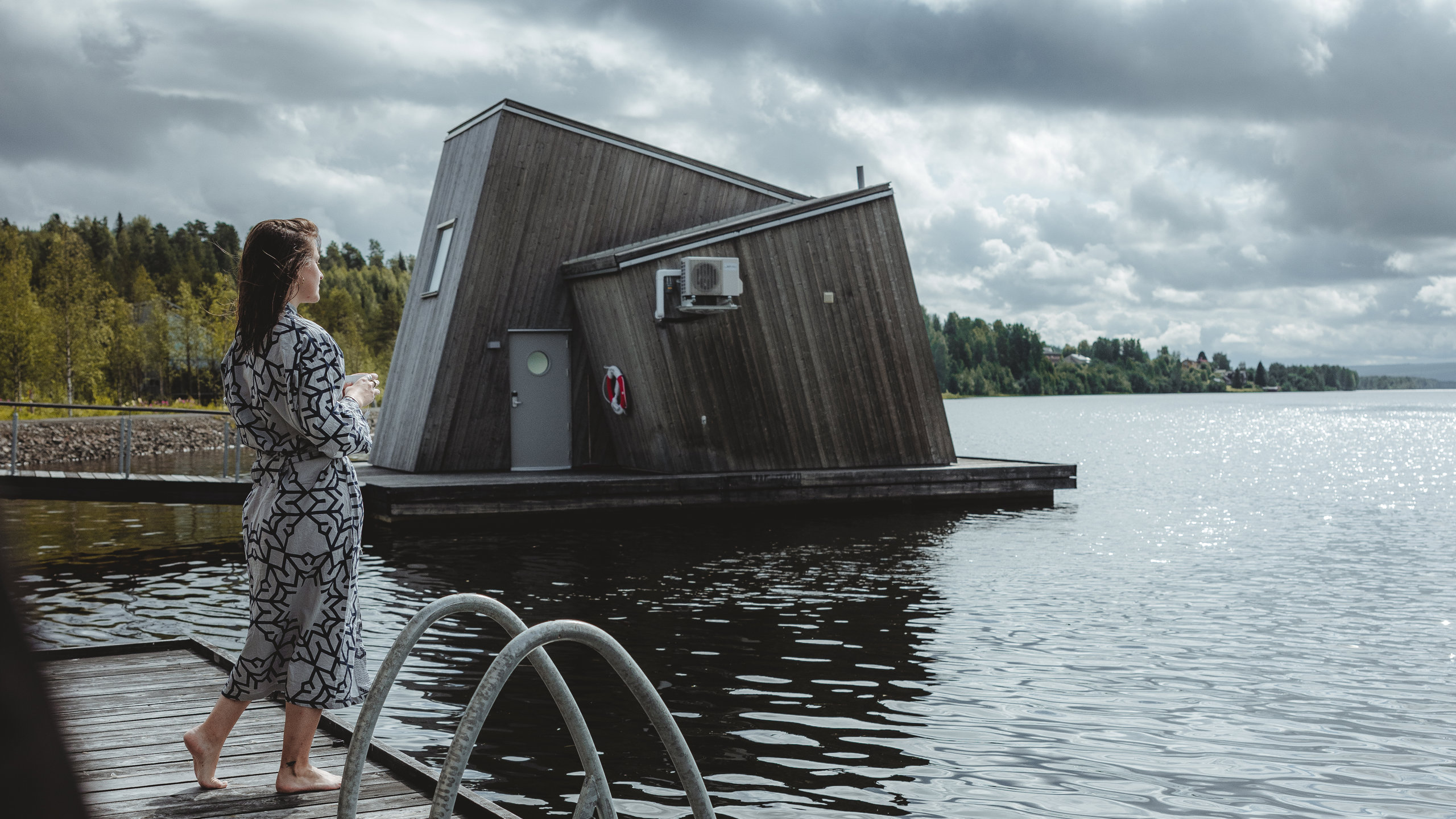 Efter bastubad vid spa nära Piteå – närvaro och återhämtning.